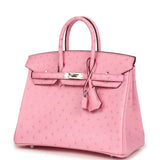 Hermes Birkin 25 Bubblegum Ostrich Palladium Hardware