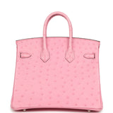 Hermes Birkin 25 Bubblegum Ostrich Palladium Hardware