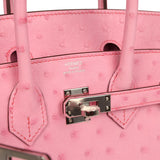 Hermes Birkin 25 Bubblegum Ostrich Palladium Hardware