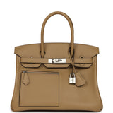 Hermes Colormatic Birkin 30 Poussiere Swift Palladium Hardware - Thumbnail View 1