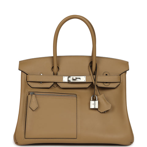Hermes Colormatic Birkin 30 Poussiere Swift Palladium Hardware