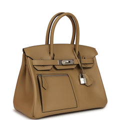 Hermes Colormatic Birkin 30 Poussiere Swift Palladium Hardware