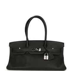 Vintage Hermes Shoulder Birkin 42 JPG Vert Fonce Togo Palladium Hardware