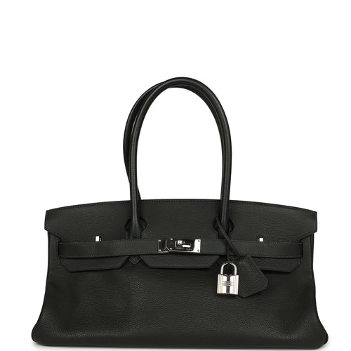 Vintage Hermes Shoulder Birkin 42 JPG Vert Fonce Togo Palladium Hardware