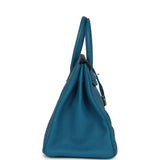 Pre-owned Hermes Birkin 35 Bleu de Galice Togo Palladium Hardware