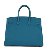 Pre-owned Hermes Birkin 35 Bleu de Galice Togo Palladium Hardware