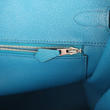 Pre-owned Hermes Birkin 35 Bleu de Galice Togo Palladium Hardware