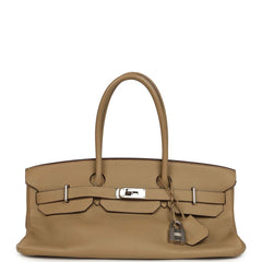 Vintage Hermes Shoulder Birkin 42 JPG Poussiere Clemence Palladium Hardware