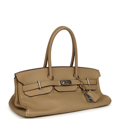 Vintage Hermes Shoulder Birkin 42 JPG Poussiere Clemence Palladium Hardware