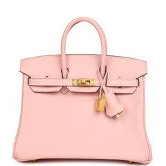 Hermes Special Order (HSS) Birkin 25 Rose Sakura Verso Swift Brushed Gold Hardware