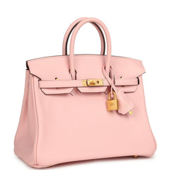 Hermes Special Order (HSS) Birkin 25 Rose Sakura Verso Swift Brushed Gold Hardware