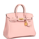 Hermes Special Order (HSS) Birkin 25 Rose Sakura Verso Swift Brushed Gold Hardware - Thumbnail View 2