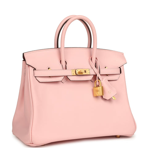 Hermes Special Order (HSS) Birkin 25 Rose Sakura Verso Swift Brushed Gold Hardware