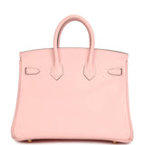 Hermes Special Order (HSS) Birkin 25 Rose Sakura Verso Swift Brushed Gold Hardware - Thumbnail View 4