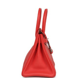 Pre-owned Hermes Birkin 30 Rouge Pivoine Clemence Palladium Hardware