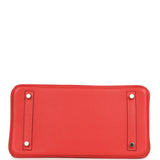 Pre-owned Hermes Birkin 30 Rouge Pivoine Clemence Palladium Hardware