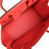 Pre-owned Hermes Birkin 30 Rouge Pivoine Clemence Palladium Hardware
