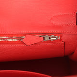 Pre-owned Hermes Birkin 30 Rouge Pivoine Clemence Palladium Hardware