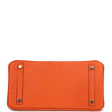 Pre-owned Hermes Birkin 30 Tangerine Ostrich Palladium Hardware