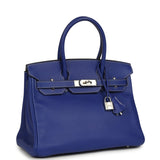 Pre-owned Hermes Birkin 30 Bleu Electric Candy Verso Epsom Palladium Hardware - Thumbnail View 2