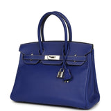 Pre-owned Hermes Birkin 30 Bleu Electric Candy Verso Epsom Palladium Hardware - Thumbnail View 5