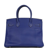 Pre-owned Hermes Birkin 30 Bleu Electric Candy Verso Epsom Palladium Hardware - Thumbnail View 4