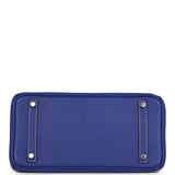 Pre-owned Hermes Birkin 30 Bleu Electric Candy Verso Epsom Palladium Hardware - Thumbnail View 6