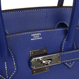 Pre-owned Hermes Birkin 30 Bleu Electric Candy Verso Epsom Palladium Hardware - Thumbnail View 7