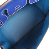 Pre-owned Hermes Birkin 30 Bleu Electric Candy Verso Epsom Palladium Hardware - Thumbnail View 8
