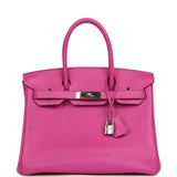 Pre-owned Hermes Birkin 30 Magnolia Clemence Palladium Hardware - Thumbnail View 1