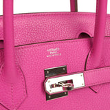 Pre-owned Hermes Birkin 30 Magnolia Clemence Palladium Hardware - Thumbnail View 7