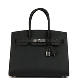 Pre-owned Hermes Birkin Sellier 30 Black Epsom Palladium Hardware - Thumbnail View 1