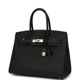 Pre-owned Hermes Birkin Sellier 30 Black Epsom Palladium Hardware - Thumbnail View 5