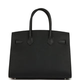 Pre-owned Hermes Birkin Sellier 30 Black Epsom Palladium Hardware - Thumbnail View 4