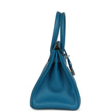Pre-owned Hermes Birkin 30 Bleu Izmir Epsom Palladium Hardware - Thumbnail View 3