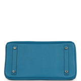 Pre-owned Hermes Birkin 30 Bleu Izmir Epsom Palladium Hardware - Thumbnail View 6