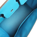 Pre-owned Hermes Birkin 30 Bleu Izmir Epsom Palladium Hardware - Thumbnail View 8
