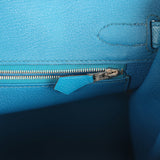 Pre-owned Hermes Birkin 30 Bleu Izmir Epsom Palladium Hardware - Thumbnail View 9