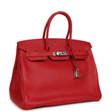Pre-owned Hermes Birkin 35 Rouge Casaque Epsom Palladium Hardware - Thumbnail View 2