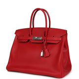 Pre-owned Hermes Birkin 35 Rouge Casaque Epsom Palladium Hardware - Thumbnail View 5