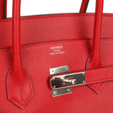 Pre-owned Hermes Birkin 35 Rouge Casaque Epsom Palladium Hardware - Thumbnail View 7
