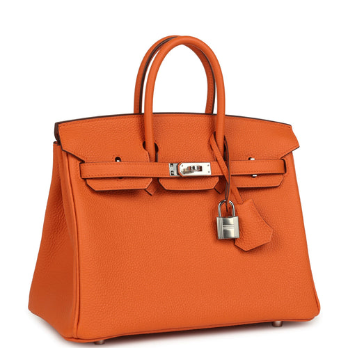 Hermes Birkin 25 Orange Togo Palladium Hardware