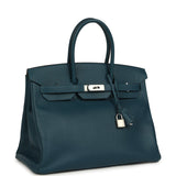 Pre-owned Hermes Birkin 35 Colvert Epsom Palladium Hardware - Thumbnail View 2