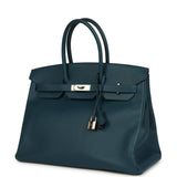 Pre-owned Hermes Birkin 35 Colvert Epsom Palladium Hardware - Thumbnail View 5