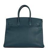Pre-owned Hermes Birkin 35 Colvert Epsom Palladium Hardware - Thumbnail View 4