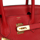 Pre-owned Hermes Birkin 30 Rouge Casaque Clemence Gold Hardware - Thumbnail View 7