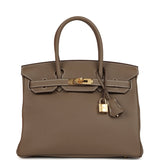 Pre-owned Hermes Birkin 30 Etoupe Togo Gold Hardware - Thumbnail View 1