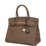 Pre-owned Hermes Birkin 30 Etoupe Togo Gold Hardware - Thumbnail View 5