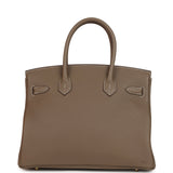 Pre-owned Hermes Birkin 30 Etoupe Togo Gold Hardware - Thumbnail View 4
