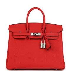 Hermes Birkin 25 Rouge Radieux Togo Palladium Hardware